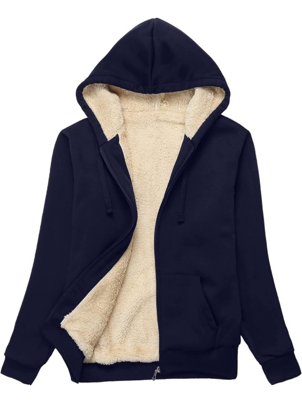 Cozy Women's Winter Fleece Hoodie Sweatshirt - Sherpa Lined Jacket for Warmth